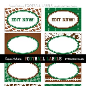 Football Party Labels Instantly Downloadable And Editable Etsy Football Party Labels Instantly Downloadable And Editable Etsy