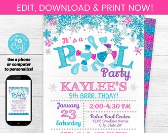 pool party invite etsy