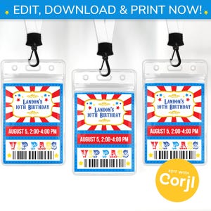 Karneval VIP-Abzeichen - Karneval VIP-Pässe - Karneval All Access Pass - Zirkus - Karneval Lanyard - Karneval-Karte - Corjl