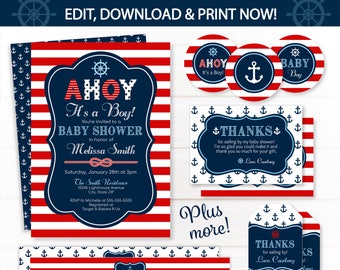 nautical invitation etsy