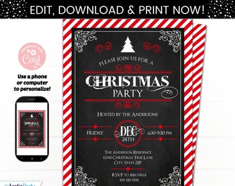 Christmas Invitations - Christmas Party Invitation - Holiday Party Invitation - Christmas Dinner - Holiday Event - Christmas Office Party