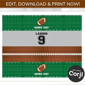 Football Party Water Bottle Labels - Football Party Supplies - Game Day Water Bottle Wrappers - Edit with Corjl