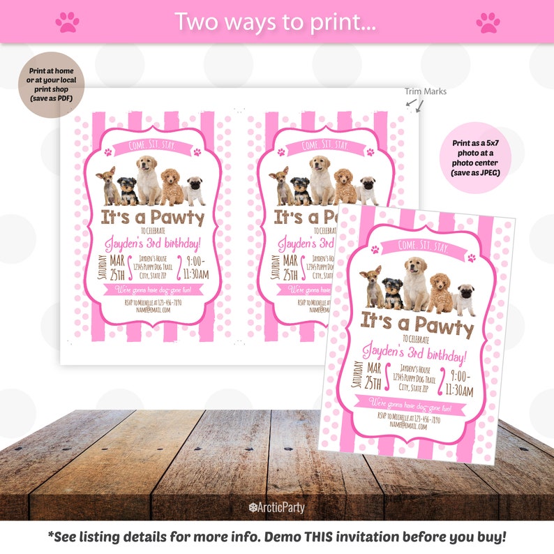 puppy-birthday-invitation-dog-birthday-party-invitations-etsy