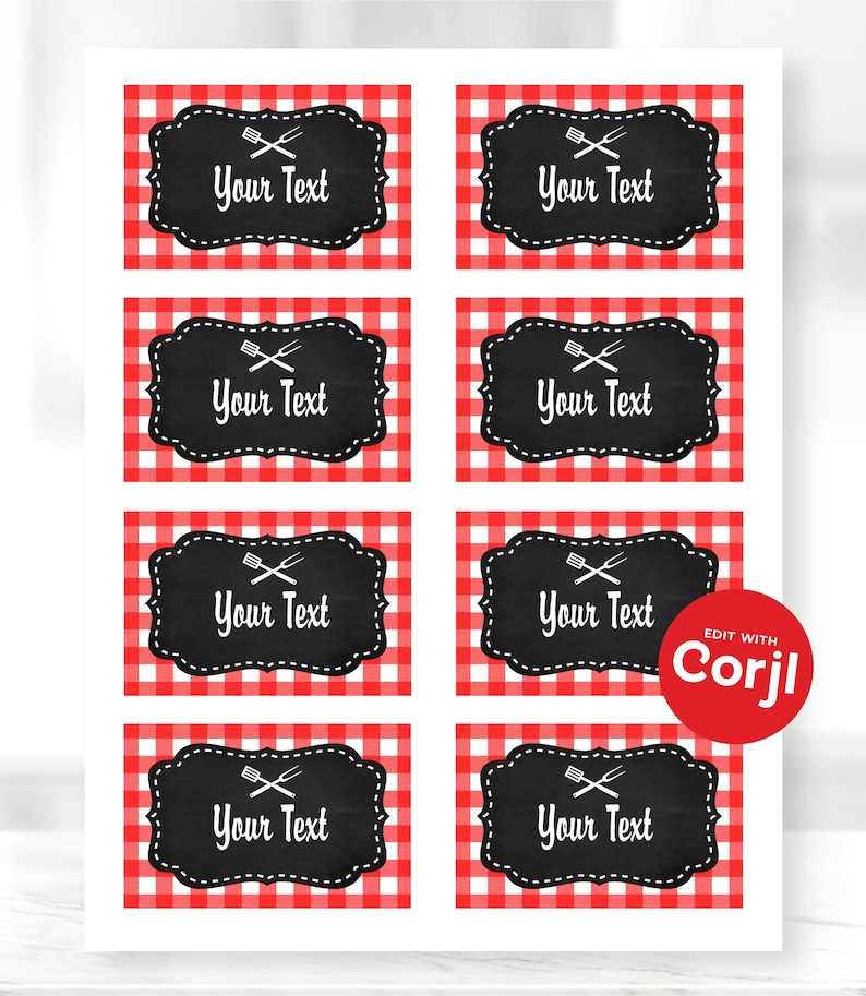 Chalkboard BBQ Place Cards, Printable Barbecue Tent Cards - Barbecue ...