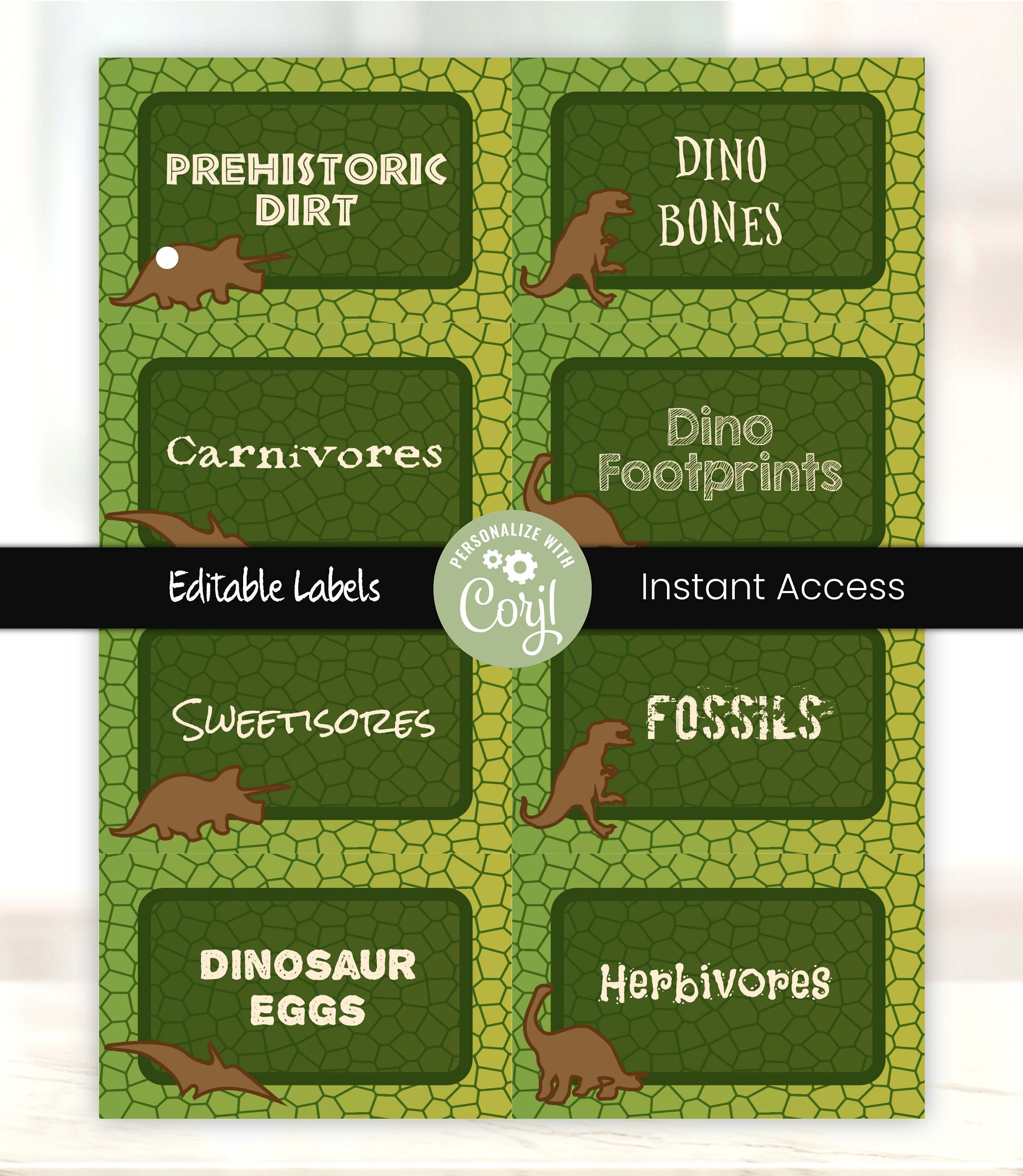 Free Printable Dinosaur Place Cards