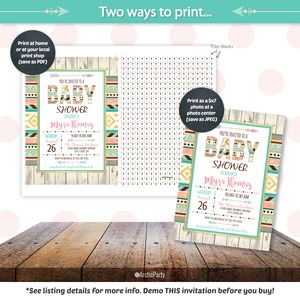 Tribal Baby Shower Invitation, Aztec Baby Shower Invitation, Baby ...