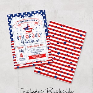 4th of July Barbecue Invitation – Editable Corjl Template (Digital or Printed) Bild 3
