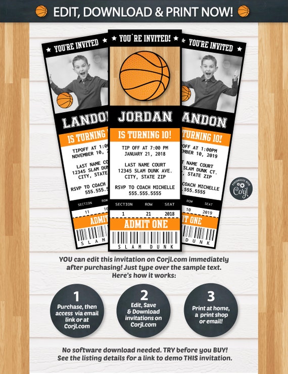 basketball invitations basketball ticket