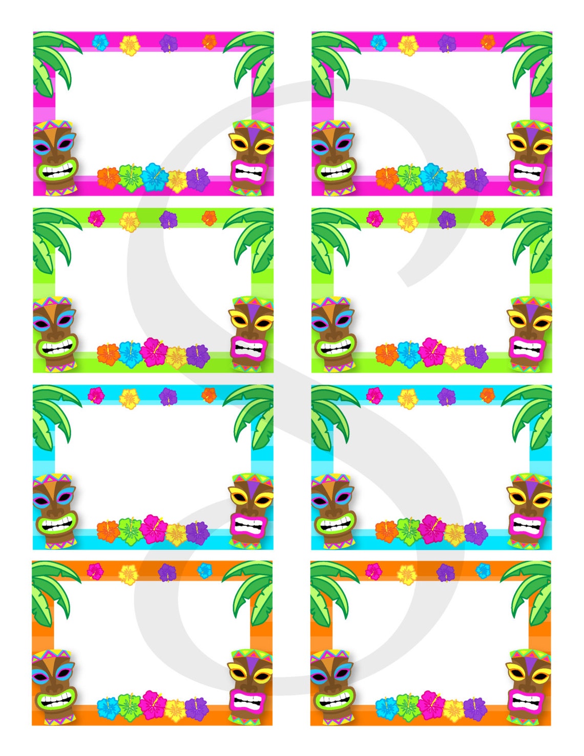Luau Food Labels INSTANTLY Downloadable and Editable File Personalize ...