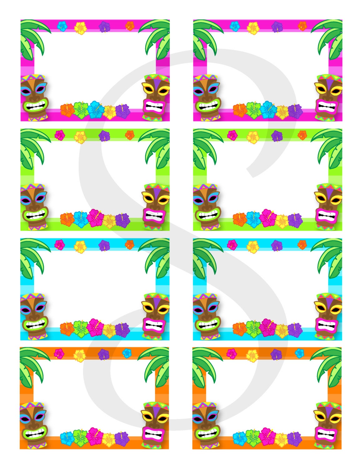 Luau Food Labels INSTANTLY Downloadable and Editable File | Etsy