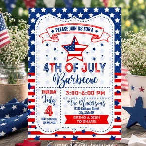 4th of July Barbecue Invitation – Editable Corjl Template (Digital or Printed) Bild 2