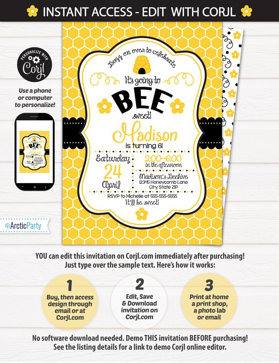 Bumble Bee Party Ideas  Bee party, Bee birthday invitations, Bee party  decorations