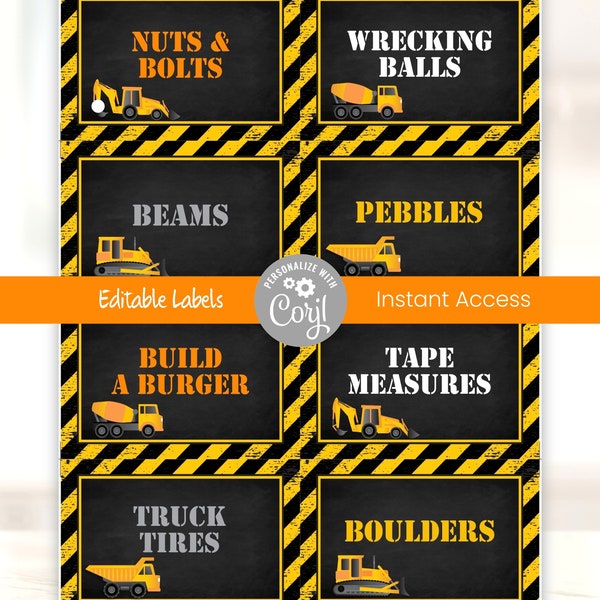 Construction Food Tents Printable Free