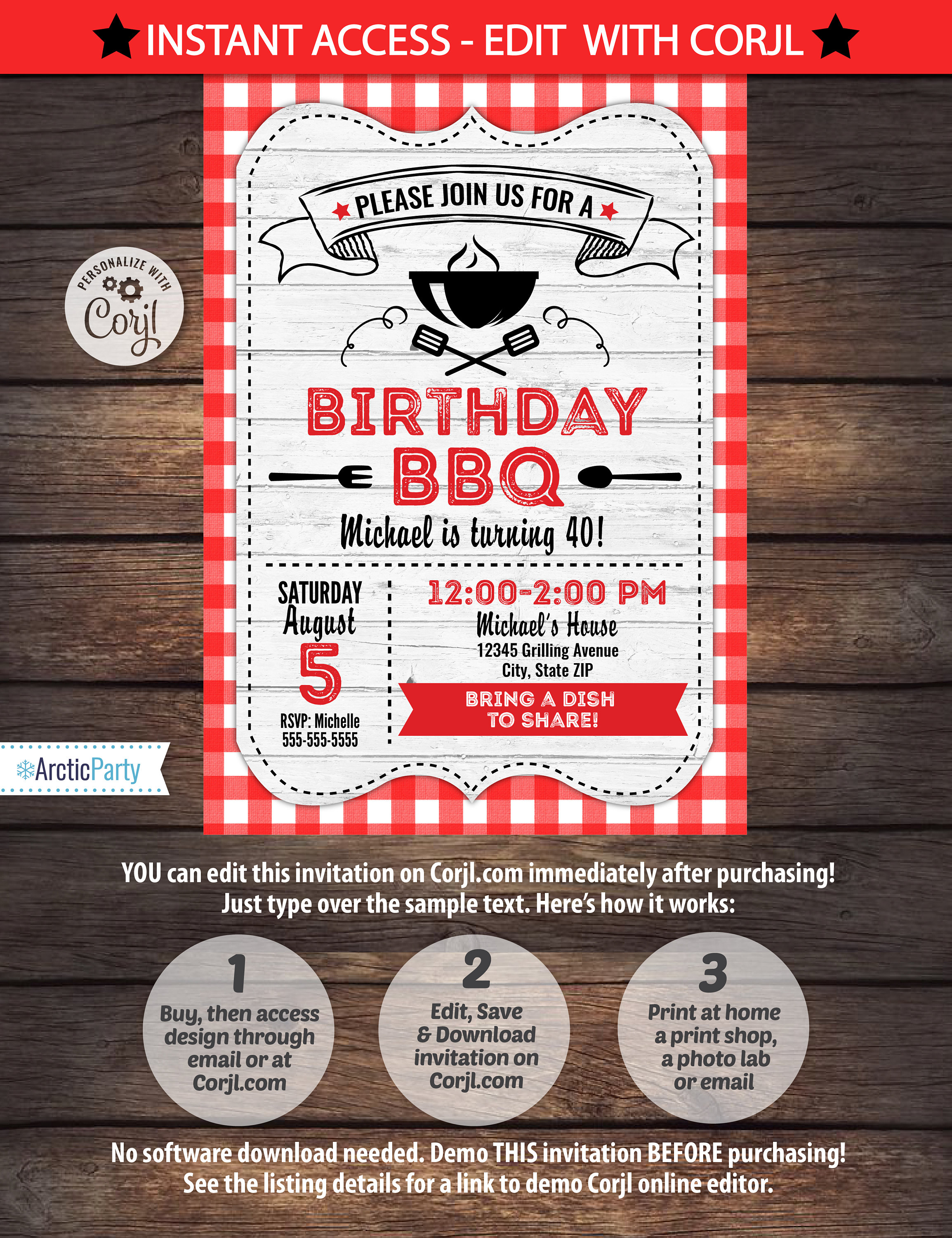 BBQ Invitations BBQ Birthday BBQ Party Invitations Etsy