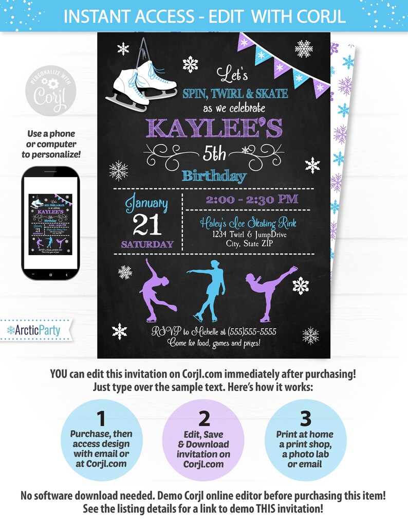 Ice Skating Invitation Ice Skating Party Invitations Ice Etsy Ice Skating Invitation Ice Skating Party Invitations Ice Etsy