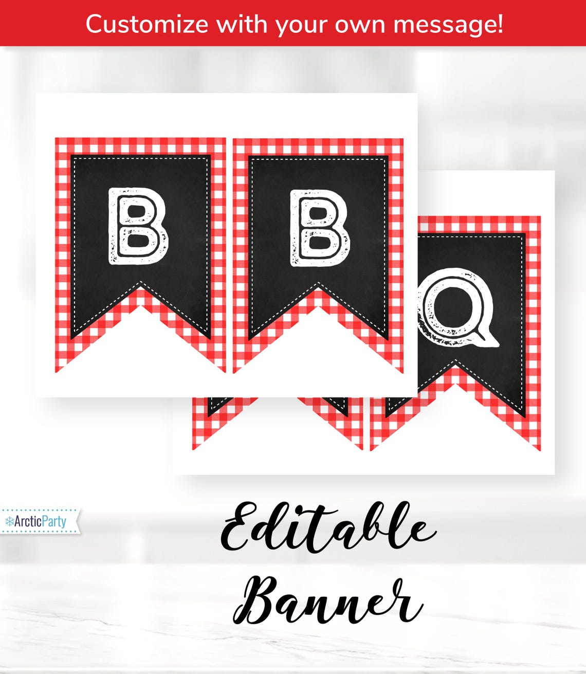 Chalkboard BBQ Banner - Printable BBQ Sign - Barbecue Flags - I Do BBQ ...