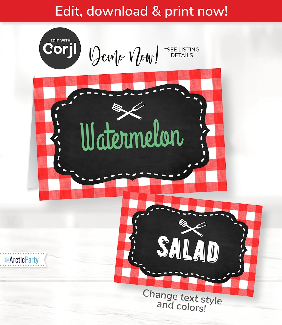 Chalkboard BBQ Place Cards, Printable Barbecue Tent Cards - Barbecue ...