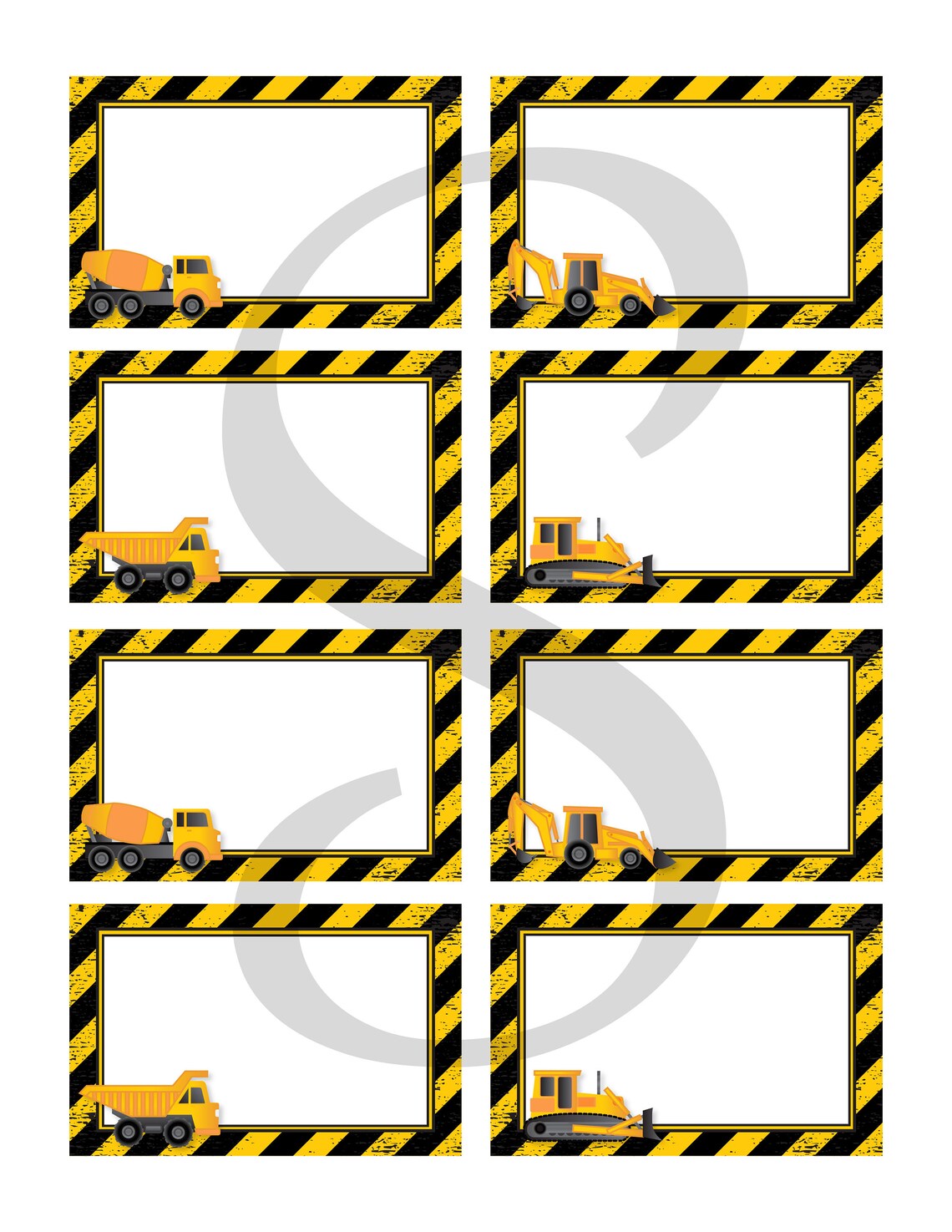 Free Printable Construction Name Tags