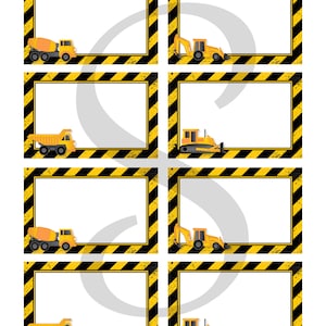 Construction Labels - Construction Food Labels - Construction Party ...