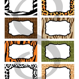 Jungle Party Labels Safari Food Labels Instantly Downloadable and Editable Personalize at home with Adobe Reader, or online with Corjl image 2