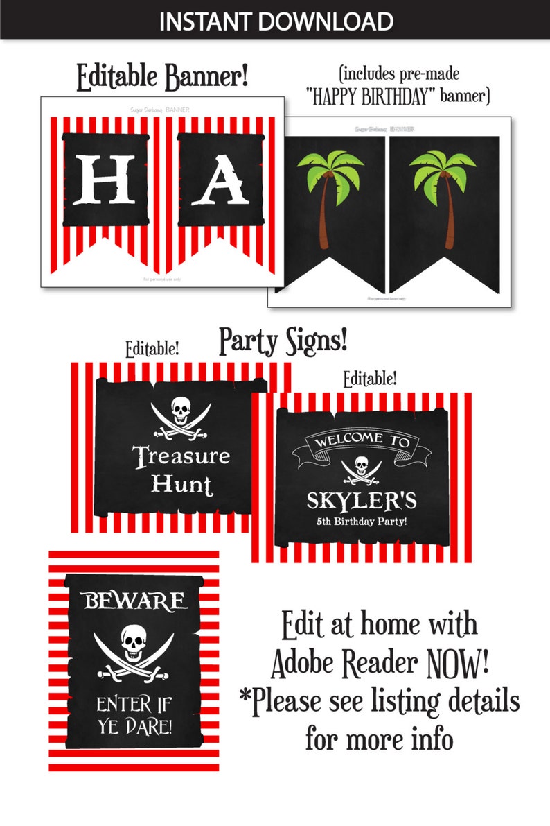 Pirate Party Decorations Pirate Party Favors Pirate Party Etsy