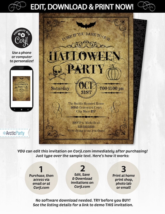 Editable Halloween Invitation