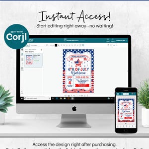 4th of July Barbecue Invitation – Editable Corjl Template (Digital or Printed) Bild 4