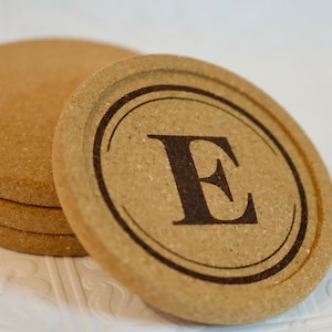 Custom Engraved Thick Cork Coasters - Personalized Gift