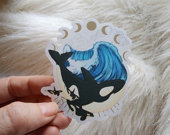 Orcas & Moons Sticker