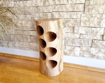 Live edge Field Maple wine rack for 6 bottles / solid wood / exclusive gift / rustic wine rack / bottle storage