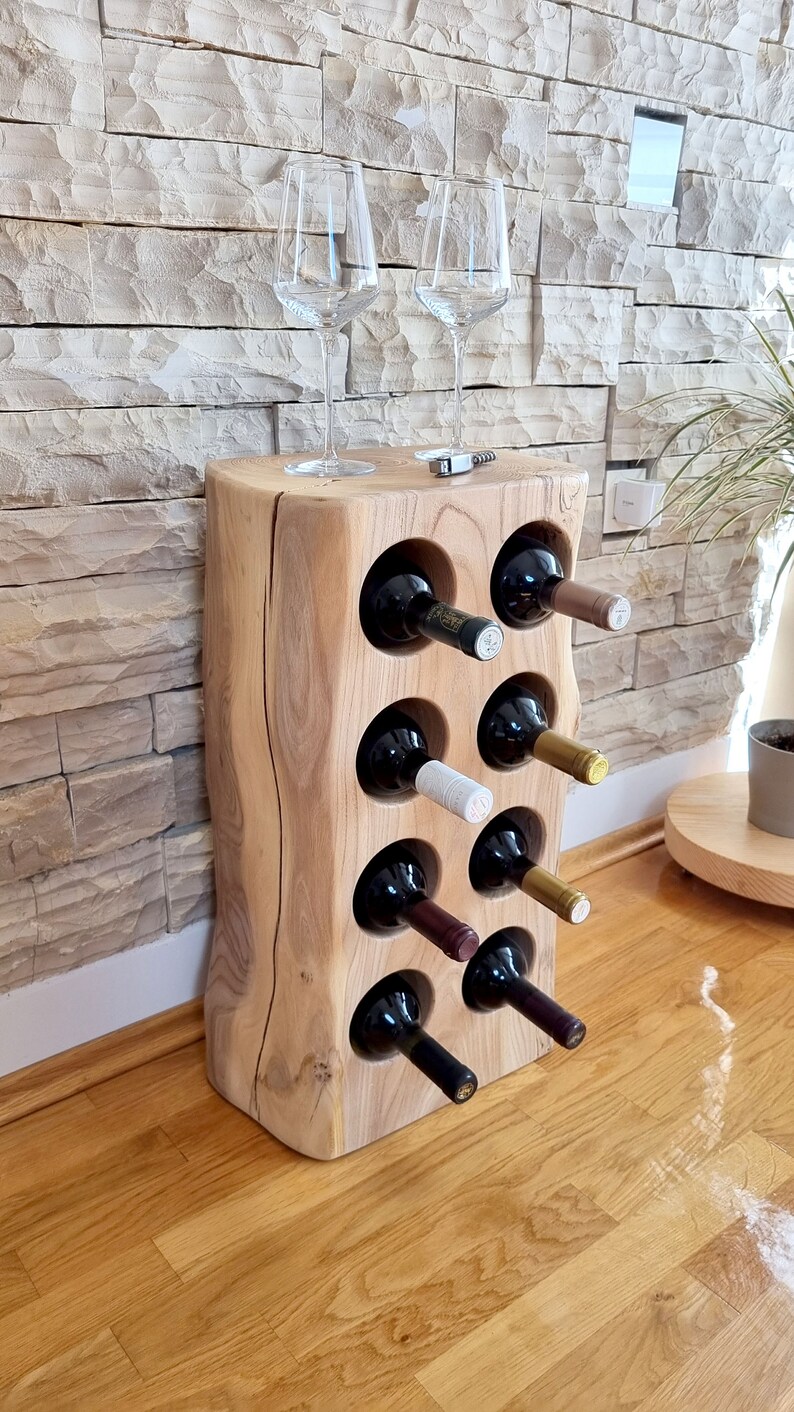 Live Edge Field Maple Wine Rack for 8 Bottles / Solid Wood / Etsy
