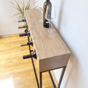 Console Wine Table / Wine Rack / Console Table / Rustic Table / Solid ...