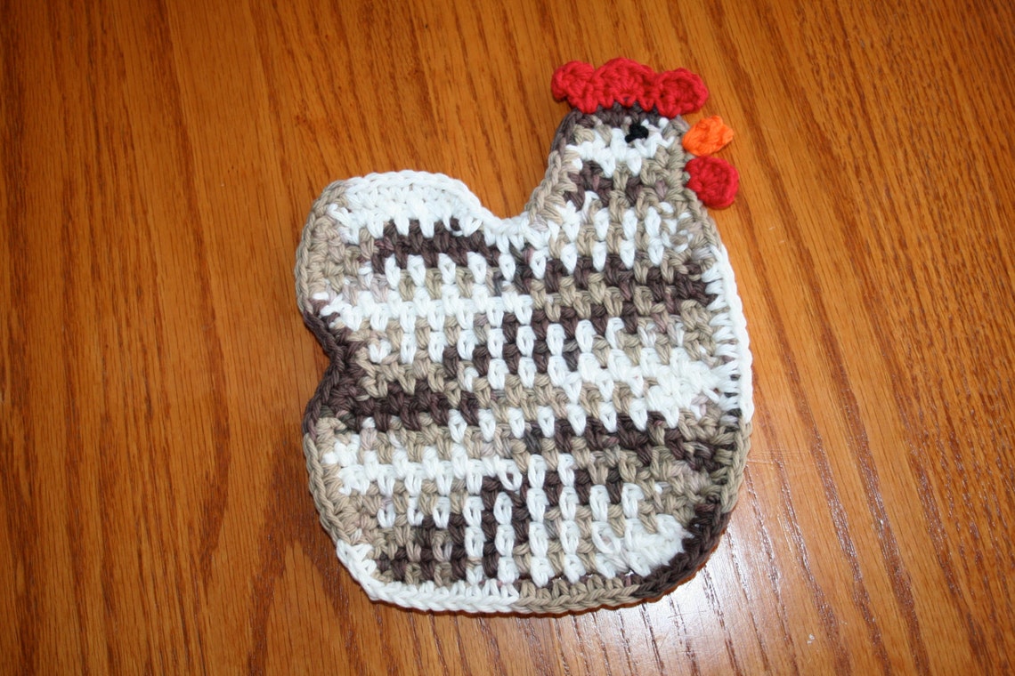 Chicken Coaster Crochet Pattern Etsy