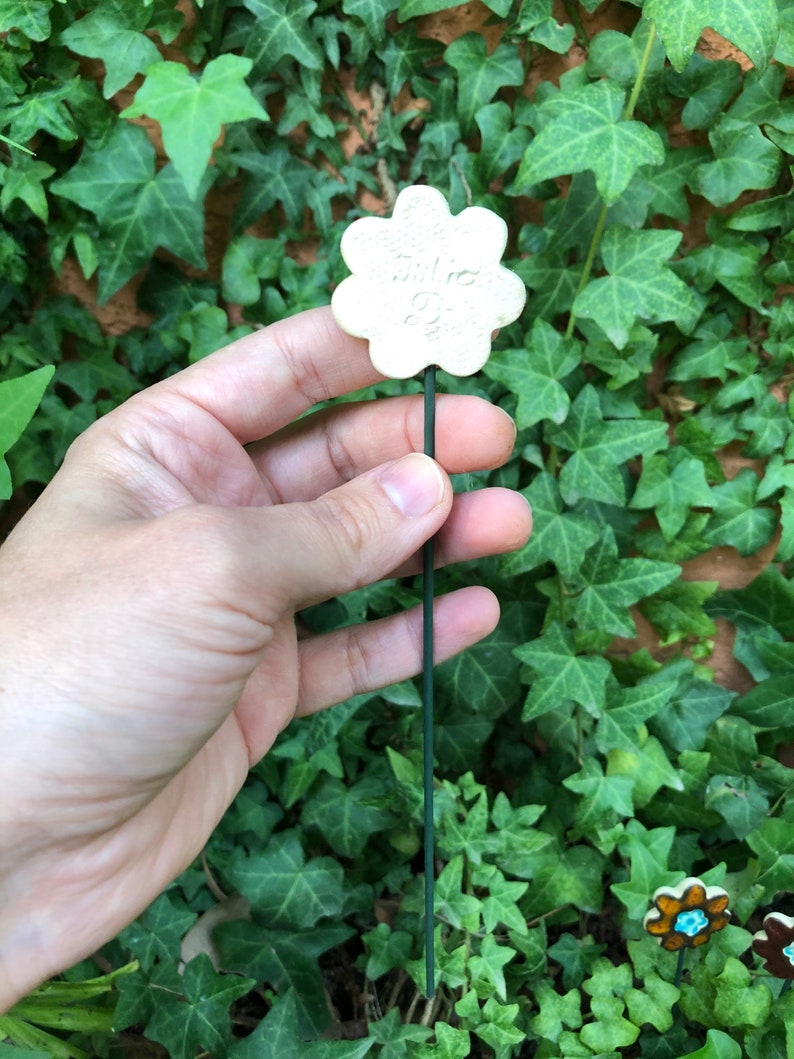 Ceramic Flowers Plant Markers Planter Decor Garden Decor Etsy Australia