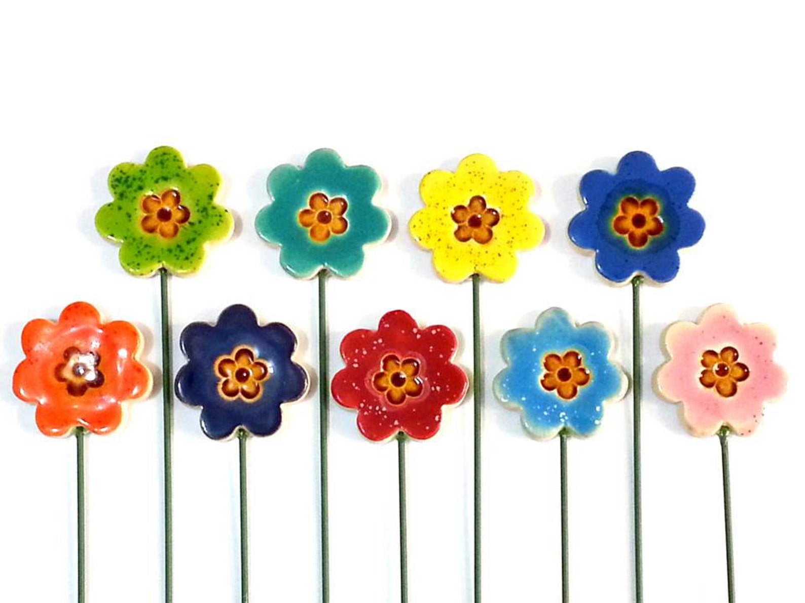 Ceramic Flowers Planter decor Garden decor Ceramic Spring Etsy