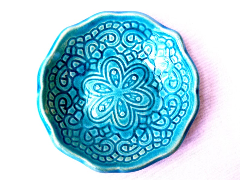 Jewelry Holder Dish Storage for Earrings Tile Plate Lace Etsy