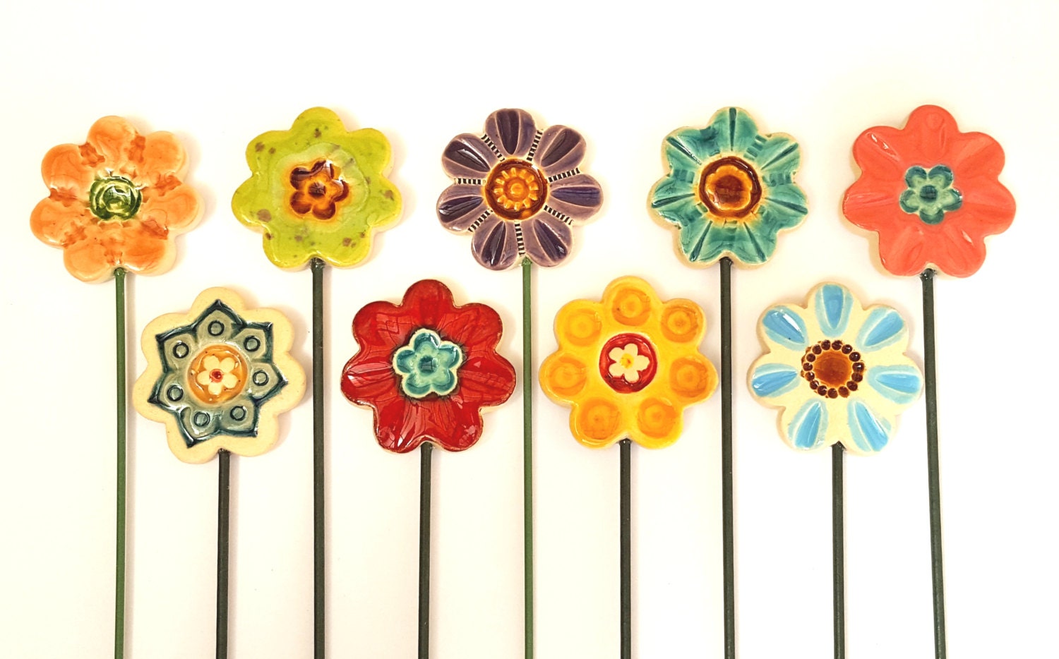 Ceramic Flowers Planter decor Garden gift Ceramic Spring Etsy