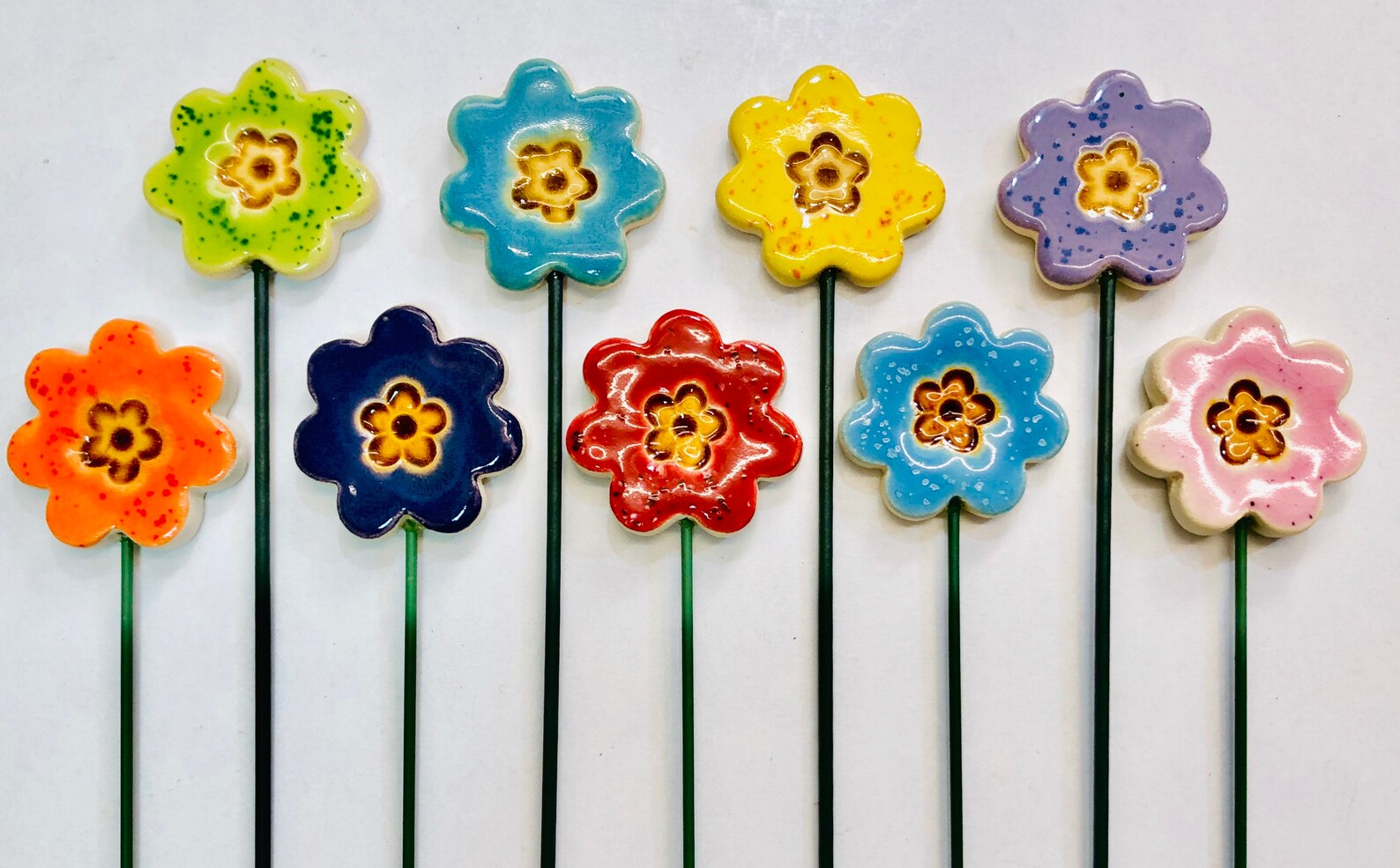 Ceramic Flowers Planter decor Garden decor Ceramic Spring Etsy