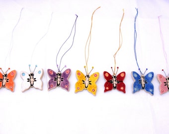 Christmas tree ornament ceramic butterfly-colorful