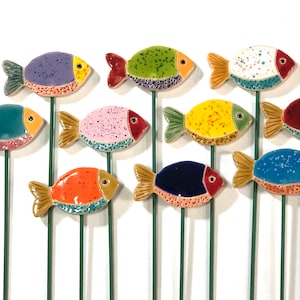 Fish Plant stake, Planter decor, Garden Decor, Plant Markers, Decorative Plant marker, Mothers day gift, Mom, Garden Sign, Housewarming Gift