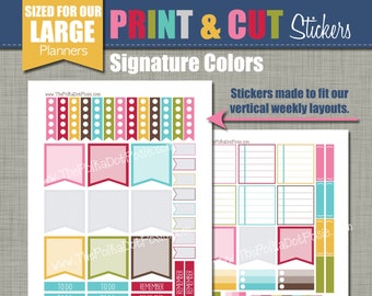 Print & Cut Stickers - Size for our Large Planners - Signature Design - Instant Download