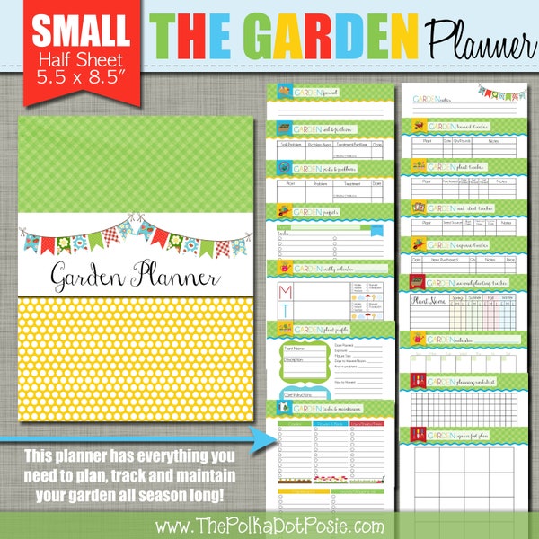 Garden Planner {Printable} Set - Sized Small 5.5 x 8.5" PDF