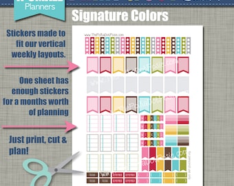 Print & Cut Stickers - Size for our X-Small Planners - Signature Design - Instant Download