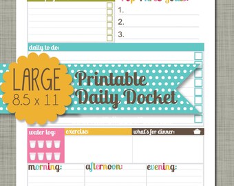 Large printable Weekly Docket Sized 8.5 X 11 PDF | Etsy