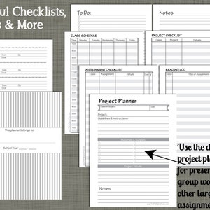 Student Planner Printable Set Sized Large 8.5 x 11 PDF Simplistic Desgn Undated image 4