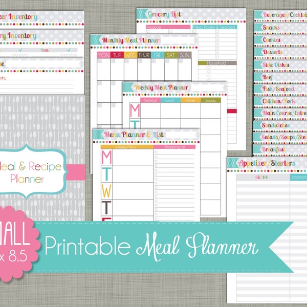 View Small Planner Pages by PolkaDotPosiePrint on Etsy