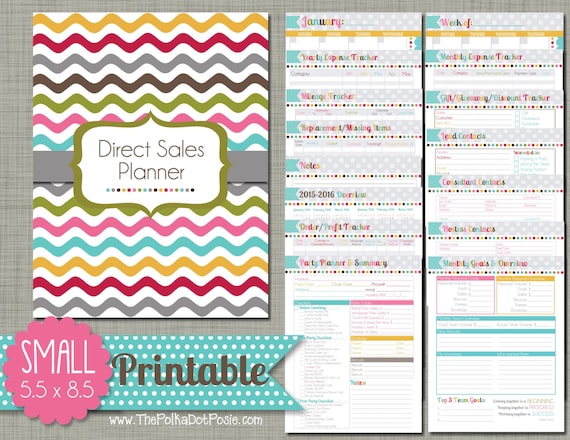 Direct Sales Planner {Printable} Set - Sized Small 5.5" x 8.5" PDF