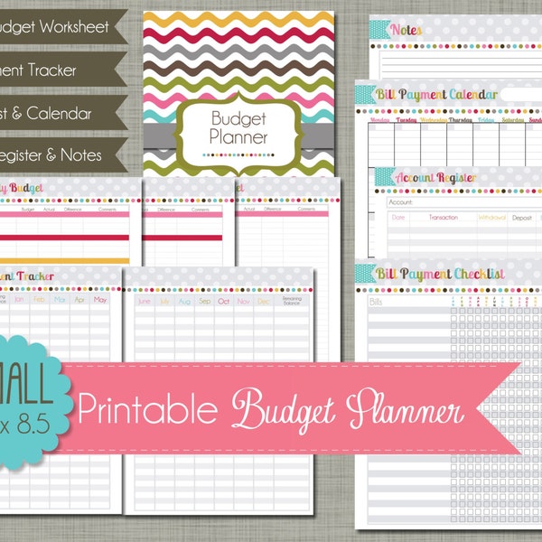 Budget Planner {Printable} Set - Sized Small 5.5" x 8.5" PDF