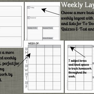 Student Planner {printable} Set - Sized Small 5.5