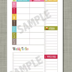 X-small {printable} Weekly Docket - Personal Sized 3.75 X 6.75